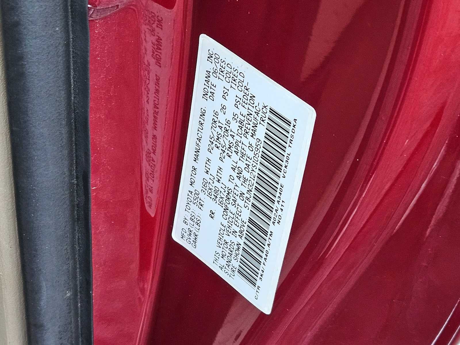 2000 Toyota Tundra Reg Cab V6 Auto