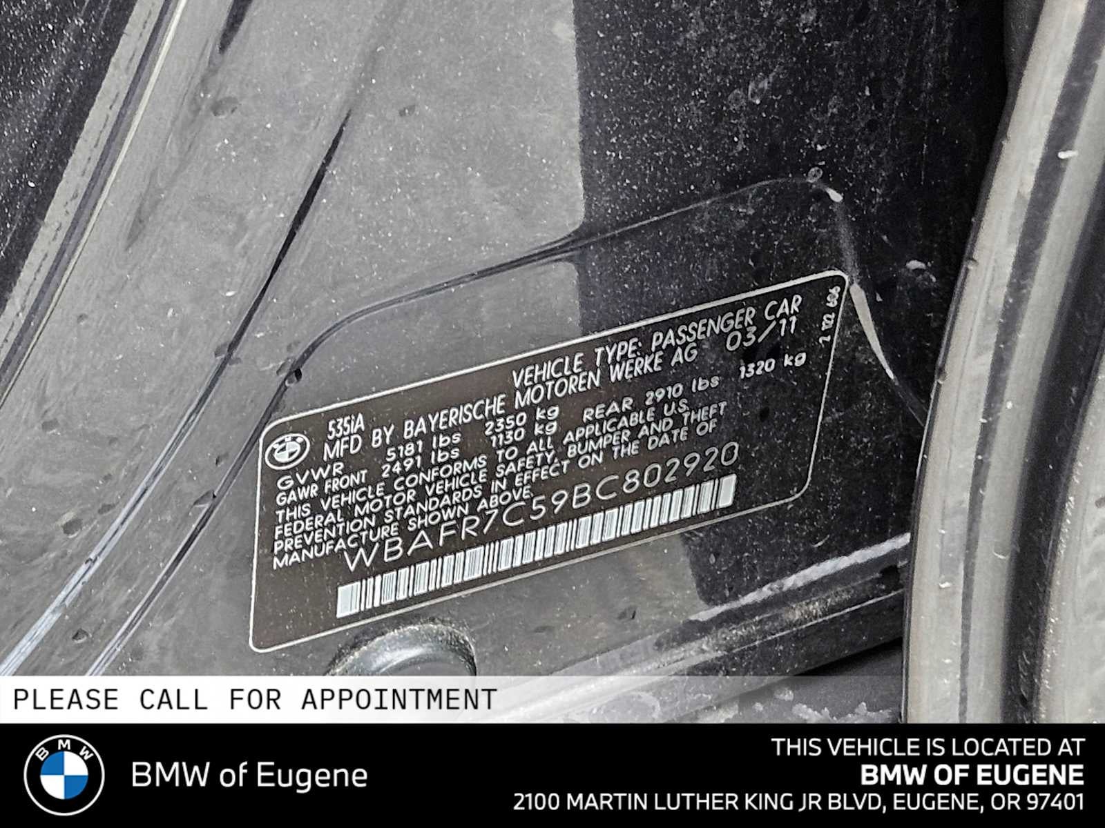 2011 BMW 535i 535i