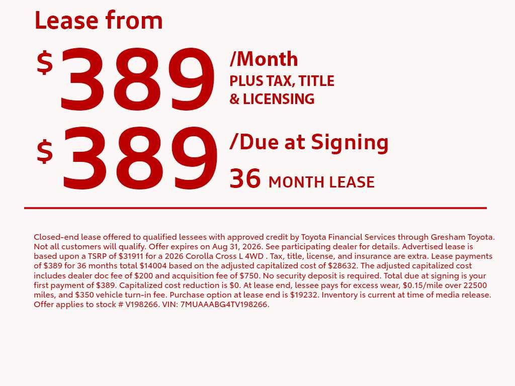 2026 Toyota Corolla Cross L