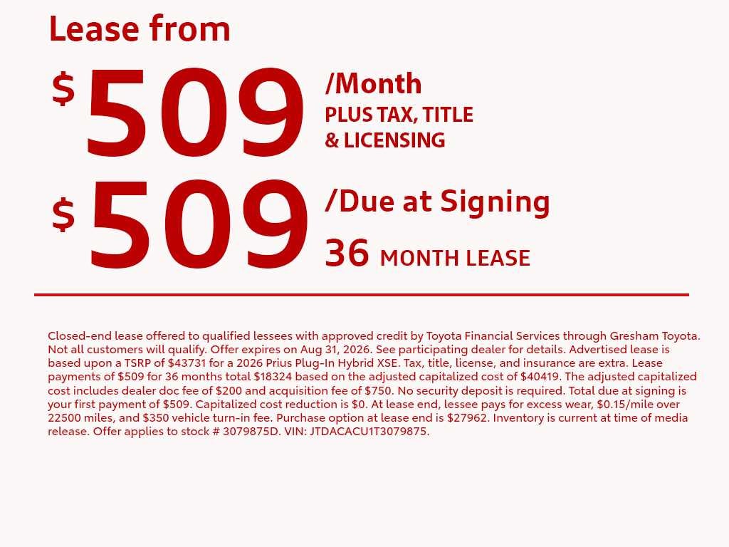 2026 Toyota Prius Plug-in Hybrid XSE