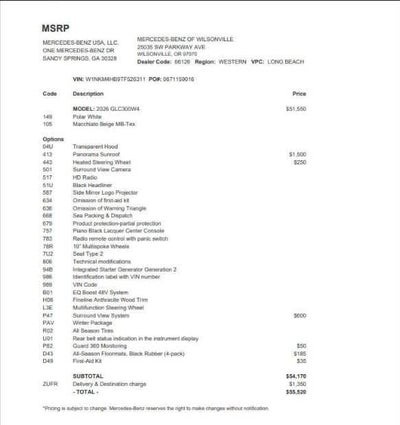2026 Mercedes-Benz GLC 300 4MATIC® SUV
