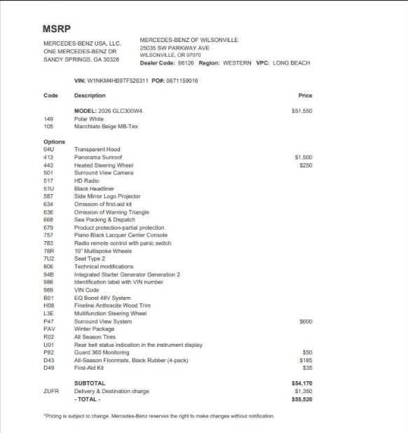2026 Mercedes-Benz GLC 300 4MATIC® SUV