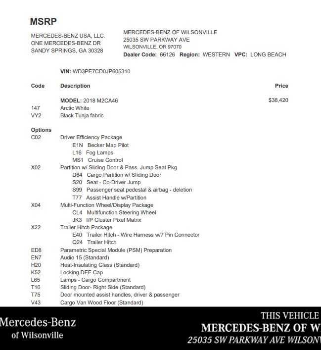 2018 Mercedes-Benz Sprinter 2500 Standard Roof V6 144" RWD