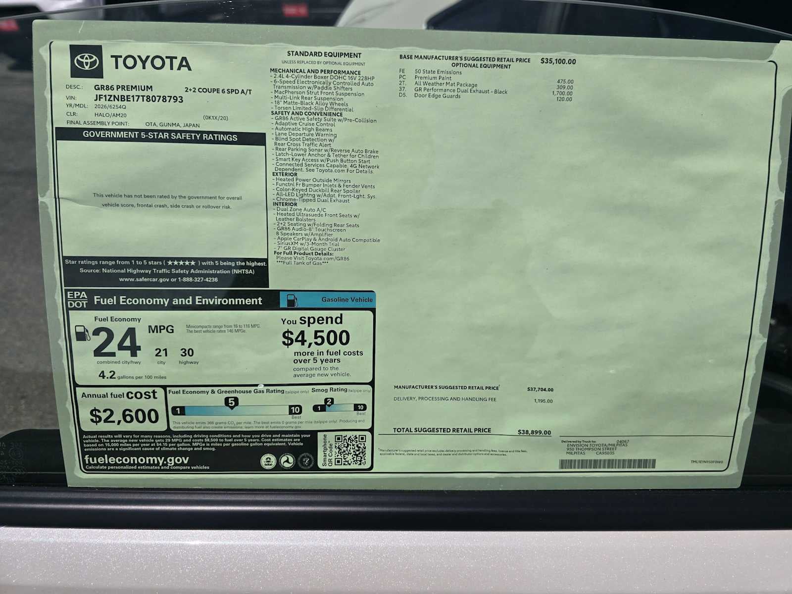 2026 Toyota GR86 Premium AT