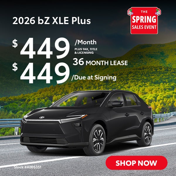 2026 bZ XLE Plus FWD Lease from $449 per month for 36 months