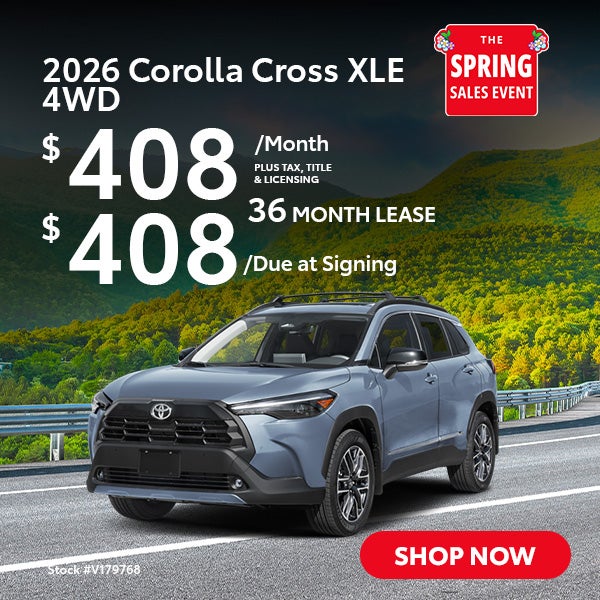 2026 Corolla Cross XLE 4WD Lease from $408 per month for 36 