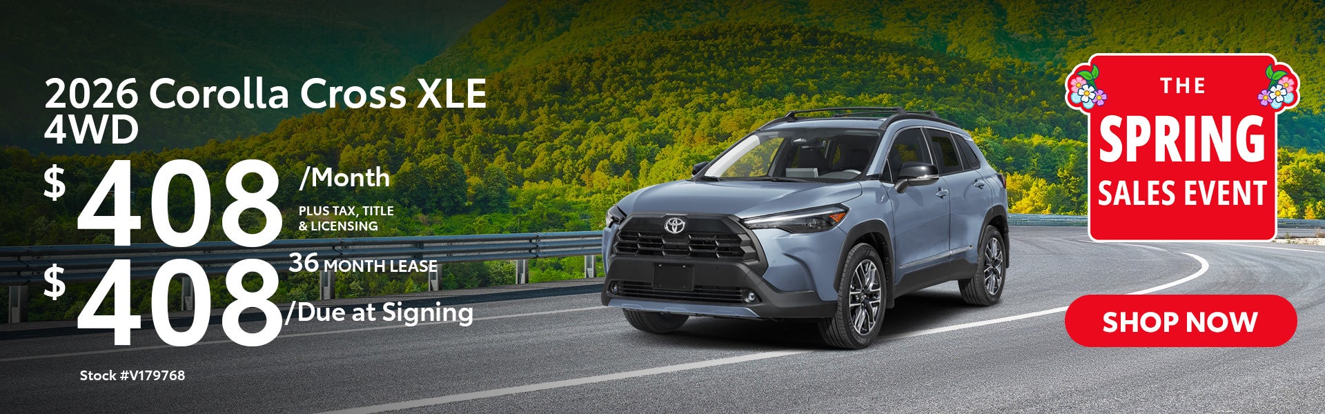 2026 Corolla Cross XLE 4WD Lease from $408 per month for 36 