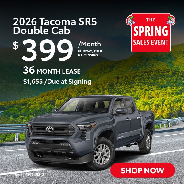 2026 Tacoma SR5 Double Cab Lease for $399 per month for 36 m