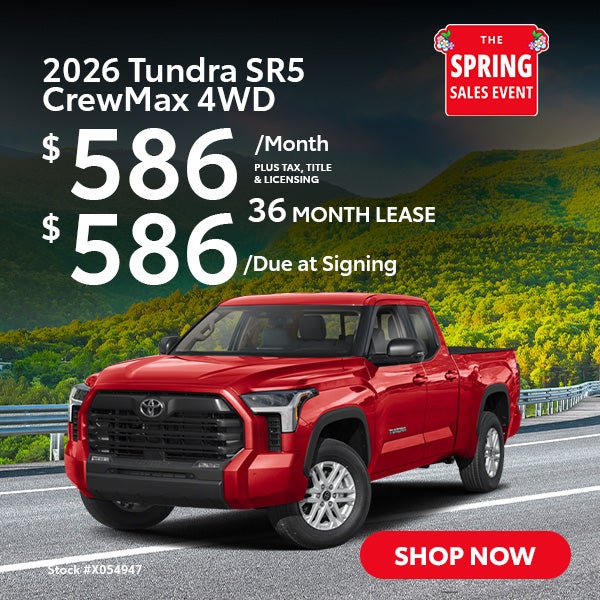 2026 Tundra SR5 CrewMax 4WD Lease for $549 per month for 36 