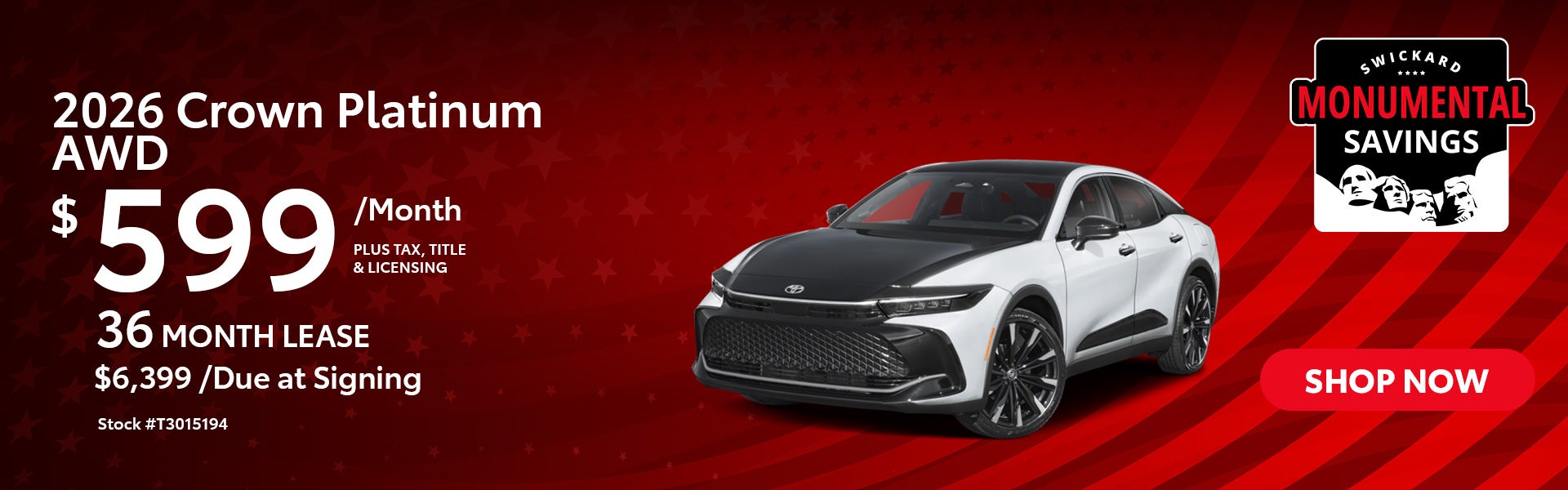 2026 Crown Platinum AWD Lease for $599 per month for 36 mont
