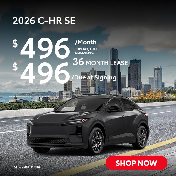 2026 Toyota C-HR SE Lease from $496/mo, $496 due at signing