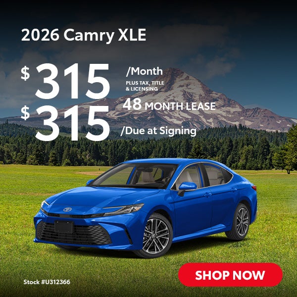 2026 Camry XLE Lease from $315/mo, $315 due at signing