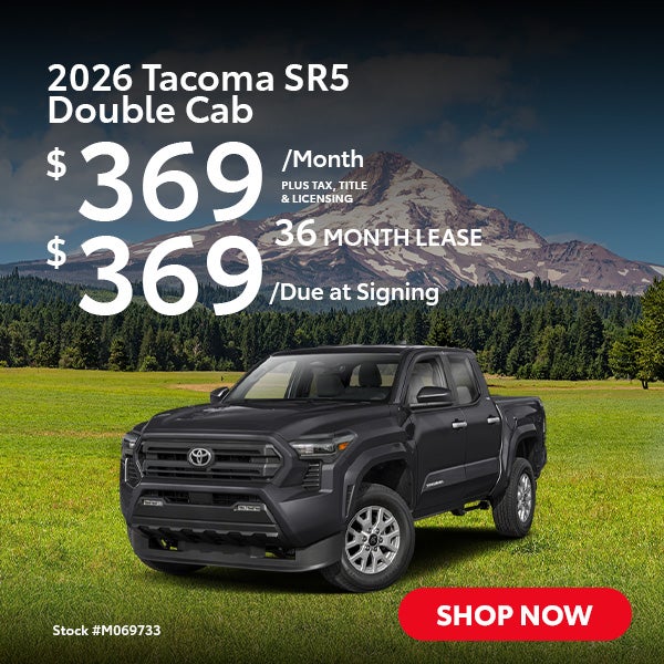 2026 Tacoma SR5 Double Cab Lease from $369/mo, $369 due at s