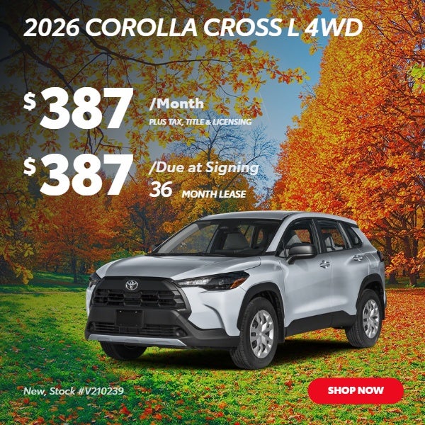 2026 COROLLA CROSS L 4WD: $387/mo